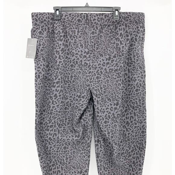 IDEOLOGY Women's Fleece Cheetah-Print Jogger Pants XXL Black Drawstring NWT - Picture 9 of 12